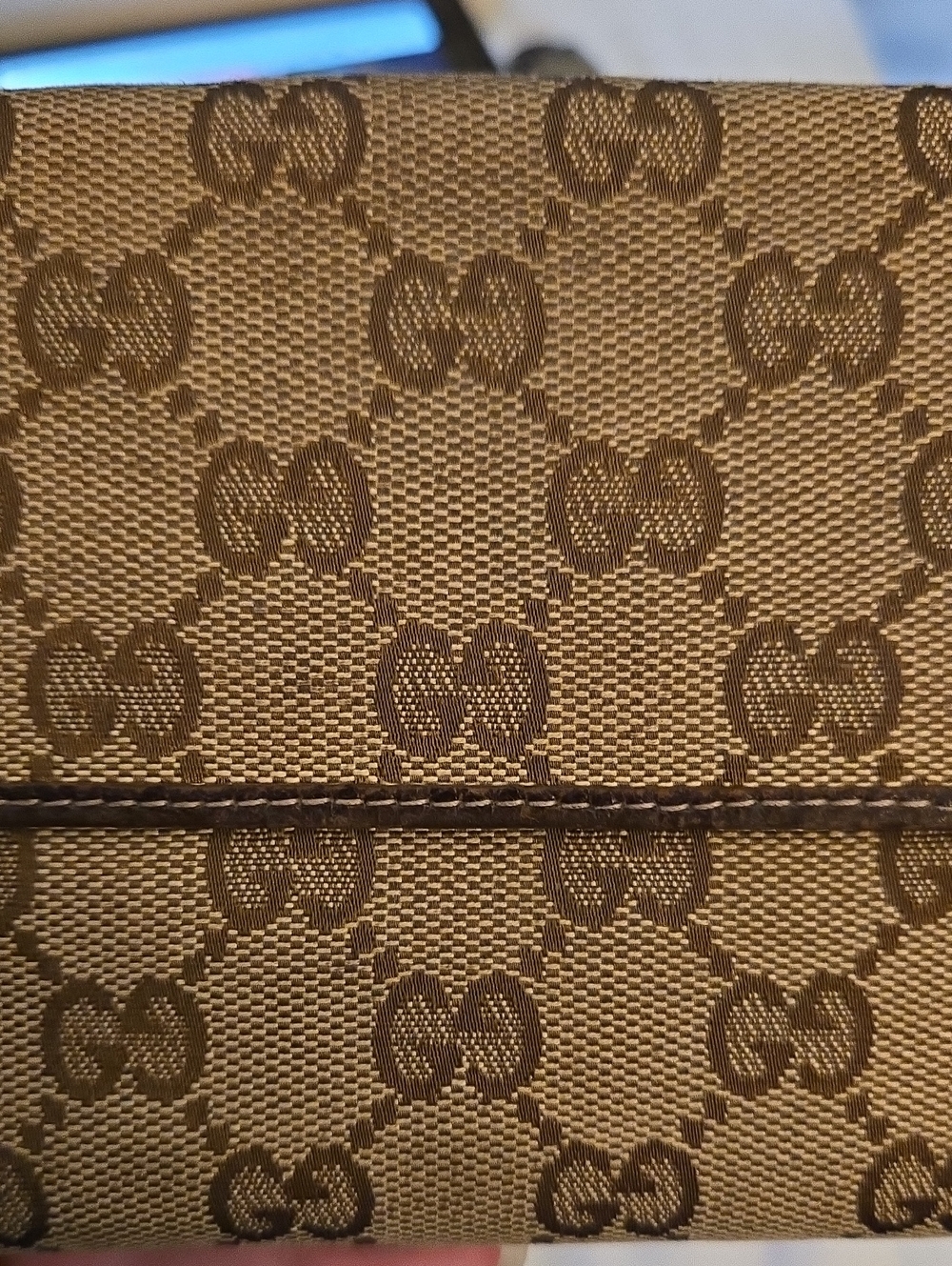 Gucci Beige and Brown GG Canvas Bi-Fold Wallet with Boot Charm - Picture 10 of 11